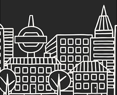 Illustratie van gevels en ramen die CQ Reclame kan beletteren en bekleden