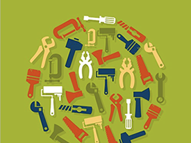 Anitmatie van gereedschap dat CQ gebruikt voor montagewerkzaamheden